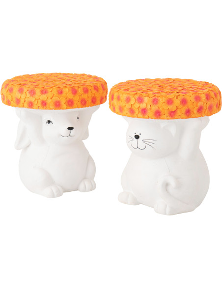 TABL APP CHAT MAGN BLA/OR (32,5x32,5x34,5cm) 