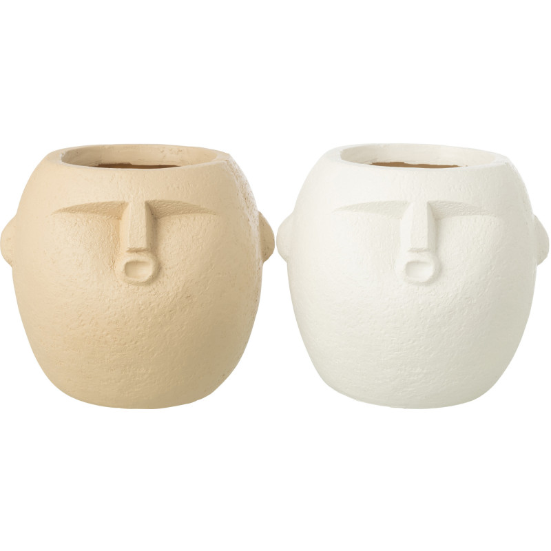 CACHEP POLYRÉS BLA/BEI M ASS2 (23x23,5x21cm) 