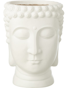 CACHEPOT BOUDDHA POLYRÉS BLA L (25x26,5x33,5cm) 