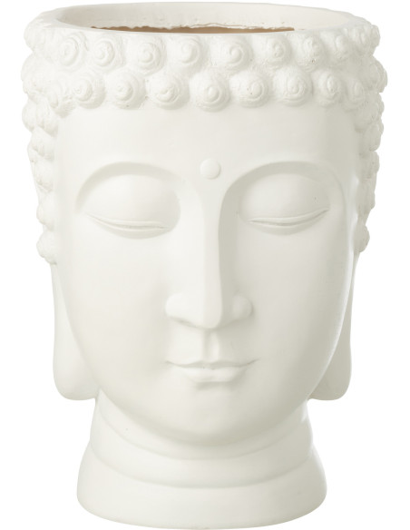 CACHEPOT BOUDDHA POLYRÉS BLA L (25x26,5x33,5cm) 