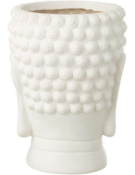 CACHEPOT BOUDDHA POLYRÉS BLA L (25x26,5x33,5cm) 