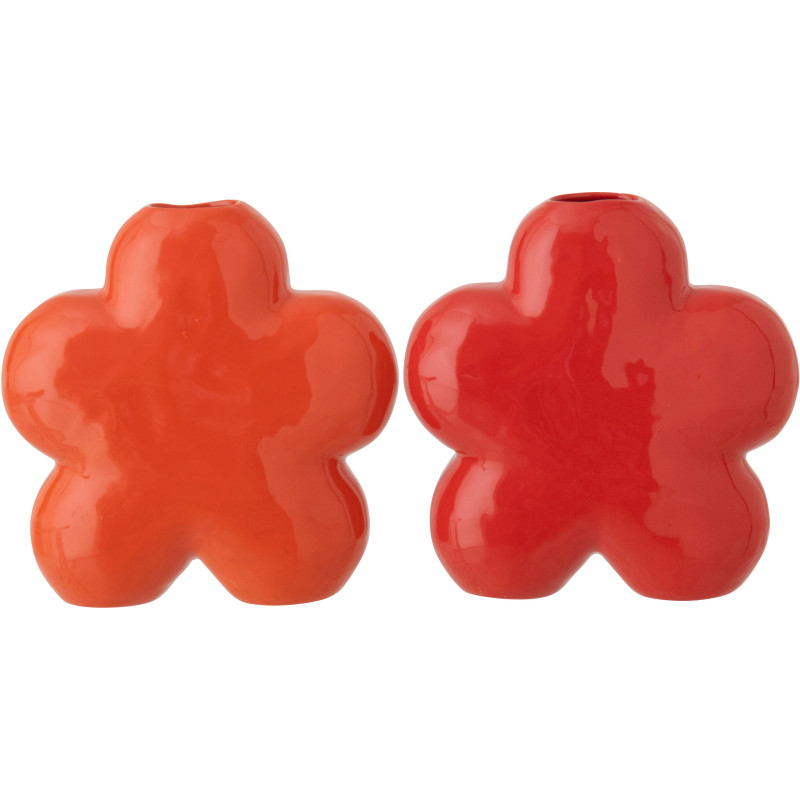 VASE FLEU PORCEL OR/ROU S ASS2 (12,5x5,5x12,5cm) 