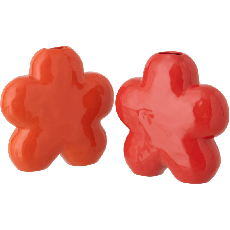 VASE FLEU PORCEL OR/ROU S ASS2 (12,5x5,5x12,5cm) 