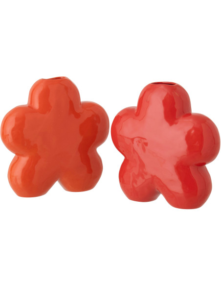 VASE FLEU PORCEL OR/ROU S ASS2 (12,5x5,5x12,5cm) 