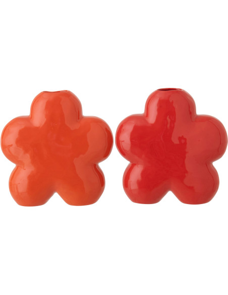 VASE FLEU PORCEL OR/ROU L ASS2 (16,5x6,5x17cm) 