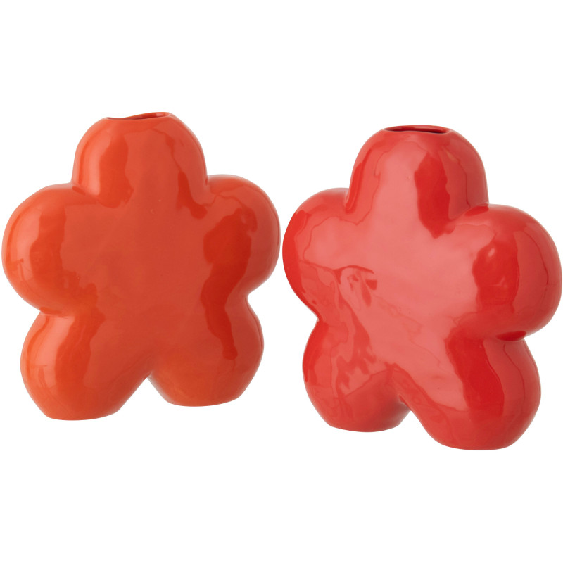 VASE FLEU PORCEL OR/ROU L ASS2 (16,5x6,5x17cm) 