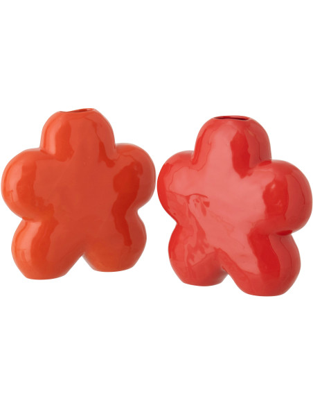 VASE FLEU PORCEL OR/ROU L ASS2 (16,5x6,5x17cm) 