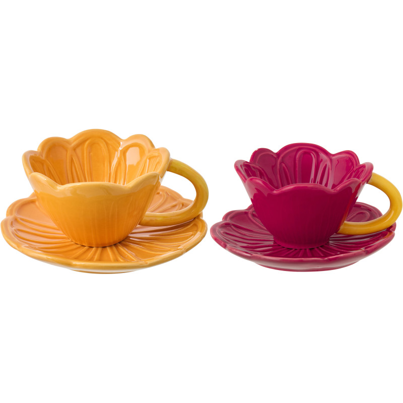 TAS THÉ+SS-TAS FLEU RO/JA ASS2 (14x14x8cm) 