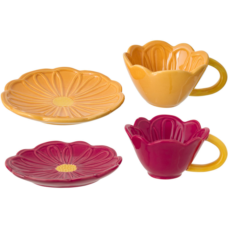 TAS THÉ+SS-TAS FLEU RO/JA ASS2 (14x14x8cm) 