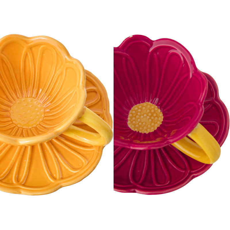 TAS THÉ+SS-TAS FLEU RO/JA ASS2 (14x14x8cm) 