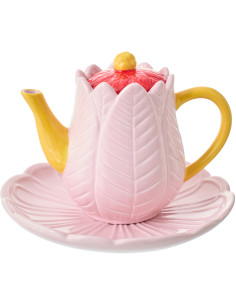 THÉIÈR ASSIET FLEUR ROU/JAU (21x21x17,5cm) 