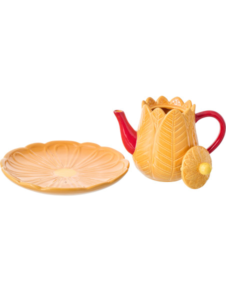 THÉIÈR ASSIET FLEUR OR/ROS (21x21x17,5cm) 