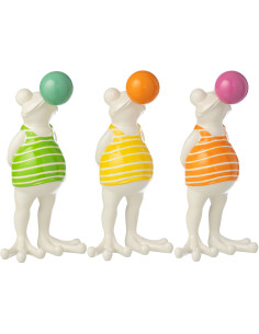 GRENOU BULLE POLYRÉS MIX ASS3 (13,5x13,3x28cm) 