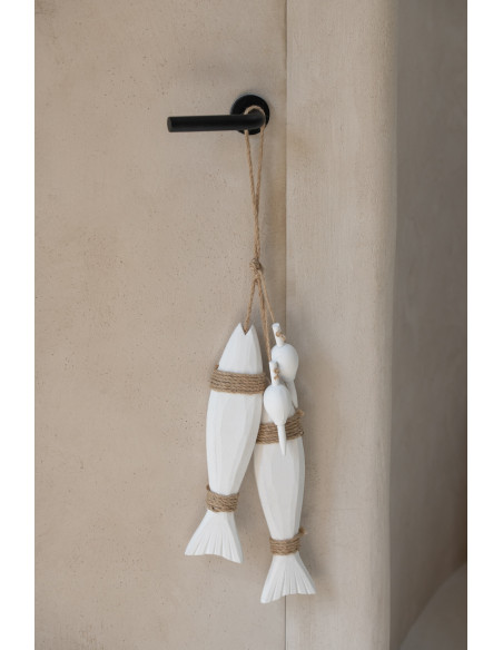 SUSP POISSON MDF/CORD BLA (7x4x65cm) 