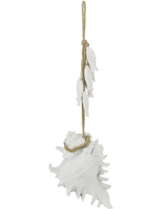 SUSP COQUILLAGE RES/CORD BLA (22x16x12cm) 