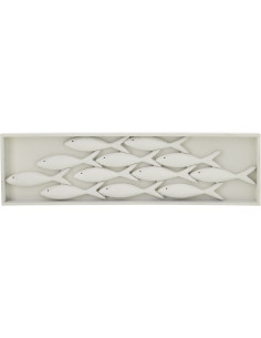 OBJET MURAL POISSON MDF BLANC (81x3x21cm) 
