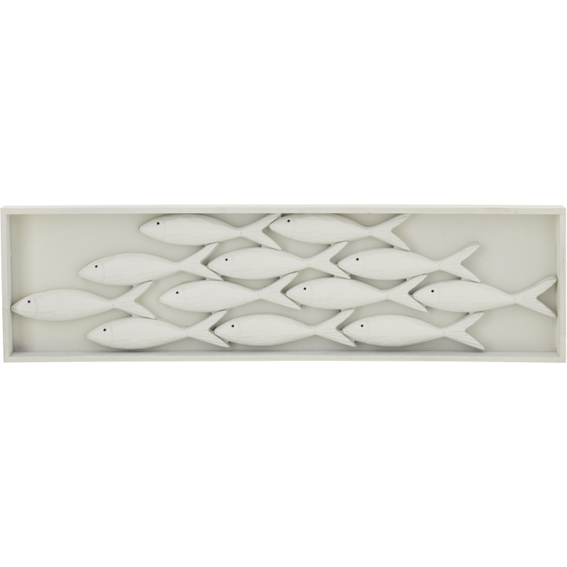 OBJET MURAL POISSON MDF BLANC (81x3x21cm) 