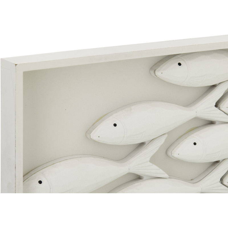 OBJET MURAL POISSON MDF BLANC (81x3x21cm) 