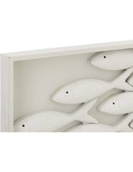 OBJET MURAL POISSON MDF BLANC (81x3x21cm) 