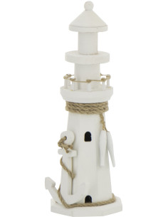 PHARE DÉCORATIF MDF/CORD BLA S (10,5x10,5x30,5cm) 