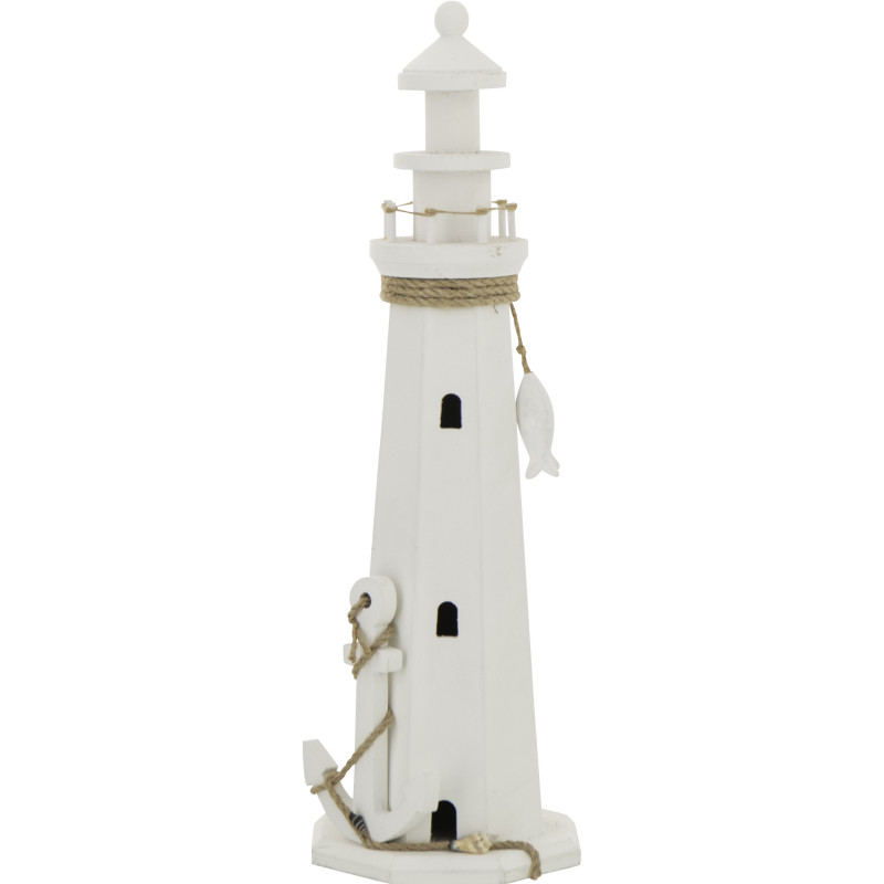 PHARE DÉCORATIF MDF/CORD BLA L (16,5x17,5x53cm) 