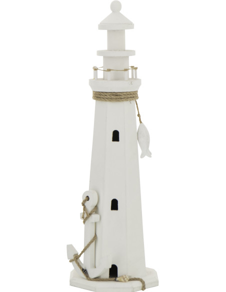PHARE DÉCORATIF MDF/CORD BLA L (16,5x17,5x53cm) 