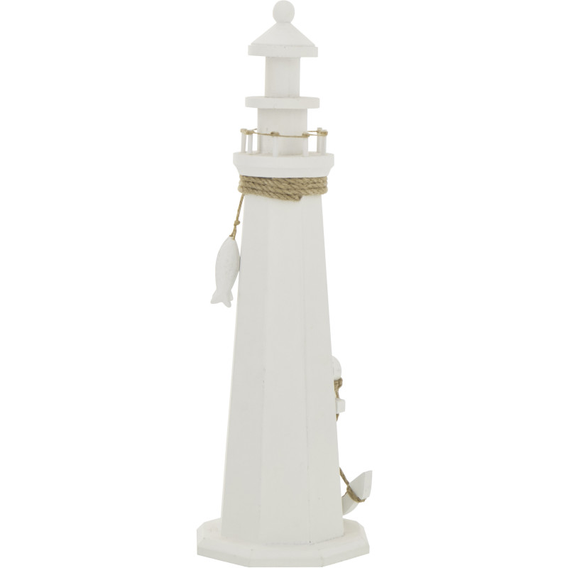 PHARE DÉCORATIF MDF/CORD BLA L (16,5x17,5x53cm) 