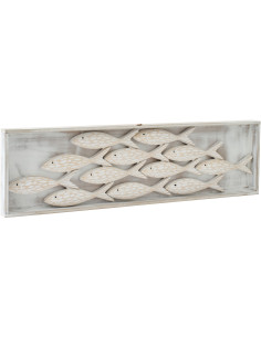 OBJ MUR POISS BLANCH MDF NAT (83x4x23cm) 