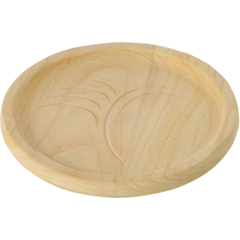 PLAT DECO FEUILLE PAULOW NAT L (35x4x35cm) 