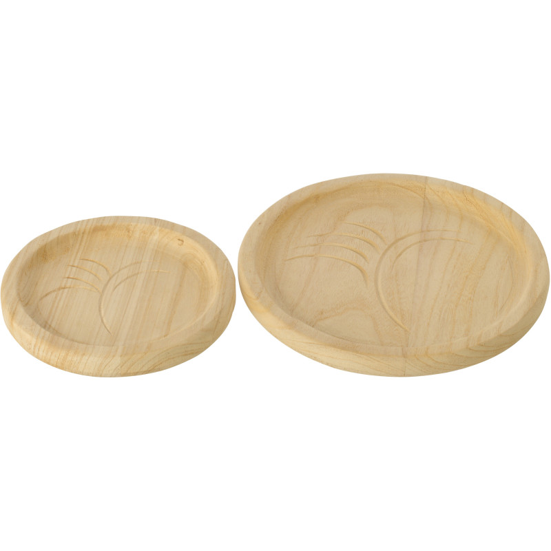 PLAT DECO FEUILLE PAULOW NAT L (35x4x35cm) 