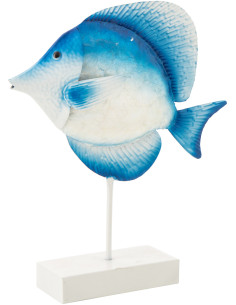 POISSON SUR BASE FER BL/BLA (38,7x7,6x95,2cm) 