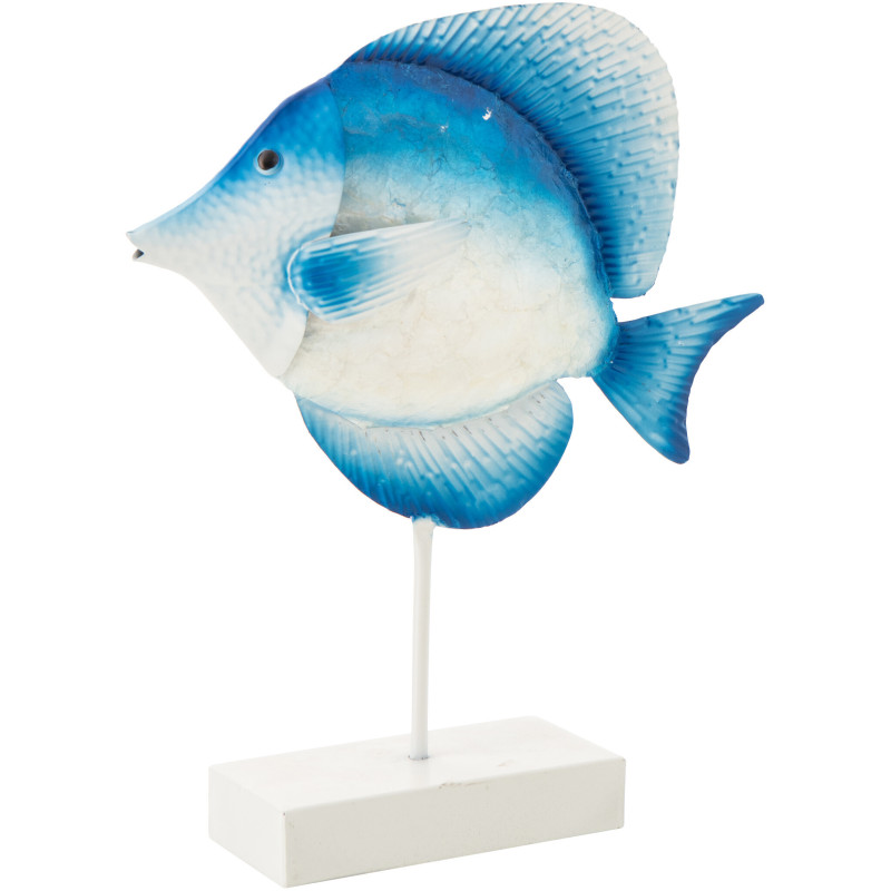POISSON SUR BASE FER BL/BLA (38,7x7,6x95,2cm) 
