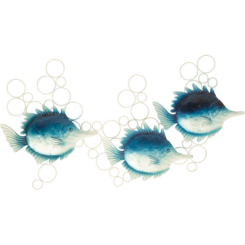 DECO MUR POISS BUL FER BL/BLA (78x5x41,9cm) 