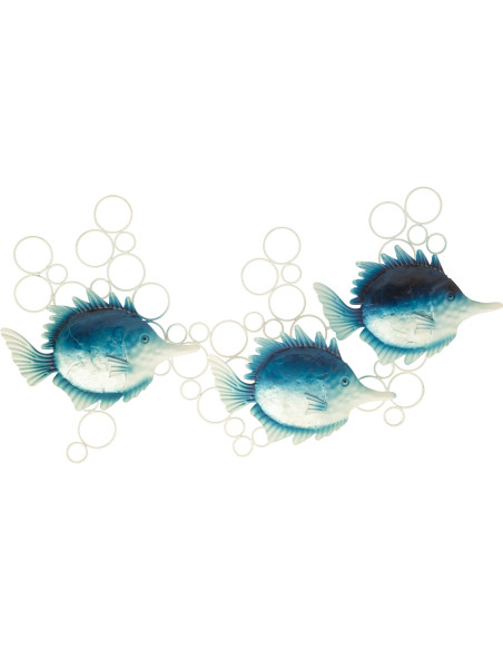 DECO MUR POISS BUL FER BL/BLA (78x5x41,9cm) 