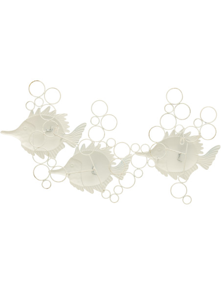 DECO MUR POISS BUL FER BL/BLA (78x5x41,9cm) 