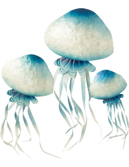 DECO MUR MÉDUSE FER BL/BLA (91,4x4,4x66cm) 