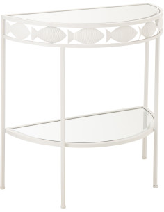 CONSOLE POISSON FER BLANC (80x40x80cm) 