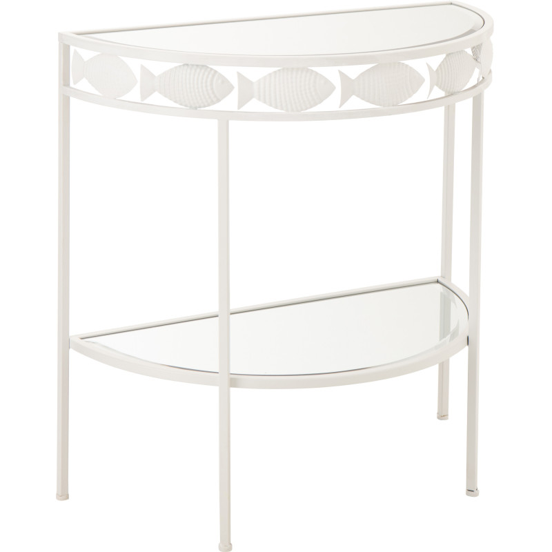CONSOLE POISSON FER BLANC (80x40x80cm) 