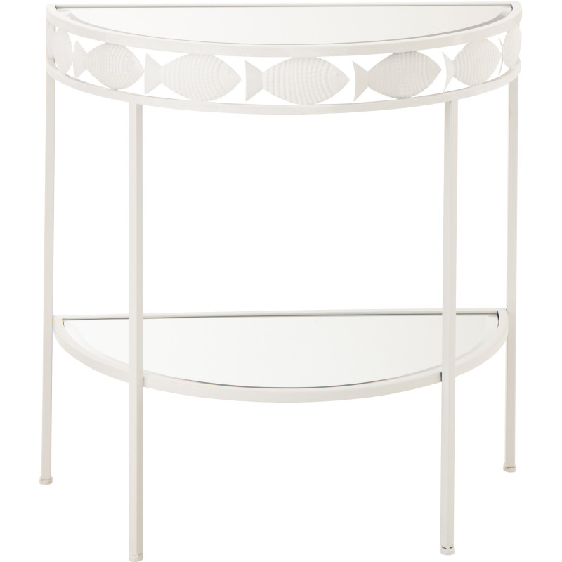 CONSOLE POISSON FER BLANC (80x40x80cm) 