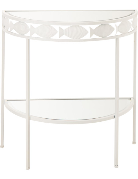 CONSOLE POISSON FER BLANC (80x40x80cm) 