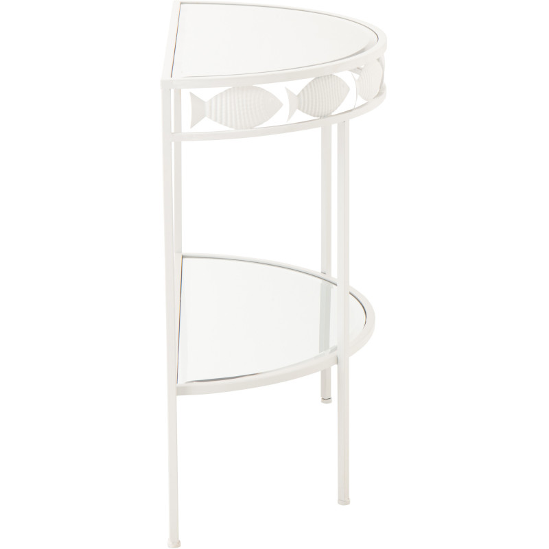 CONSOLE POISSON FER BLANC (80x40x80cm) 