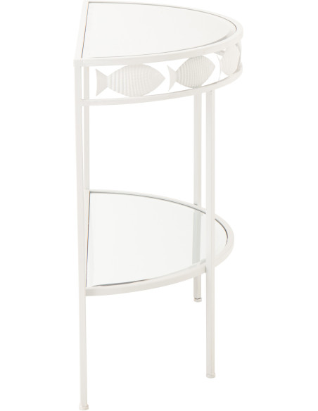 CONSOLE POISSON FER BLANC (80x40x80cm) 