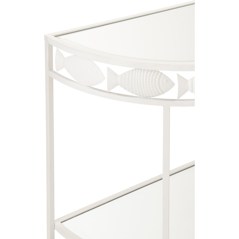 CONSOLE POISSON FER BLANC (80x40x80cm) 