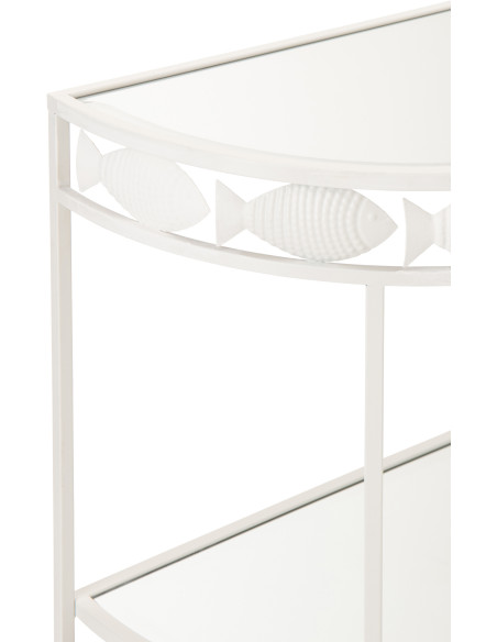 CONSOLE POISSON FER BLANC (80x40x80cm) 