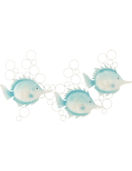 DECO MUR POISS BUL FER BL/BLA (78x5x41,9cm) 