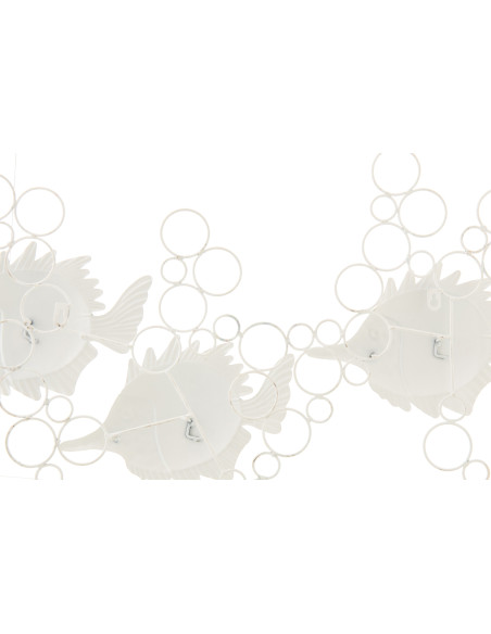 DECO MUR POISS BUL FER BL/BLA (78x5x41,9cm) 