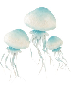 DECO MUR MÉDUSE FER BL/BLA (91,4x4,4x66cm) 