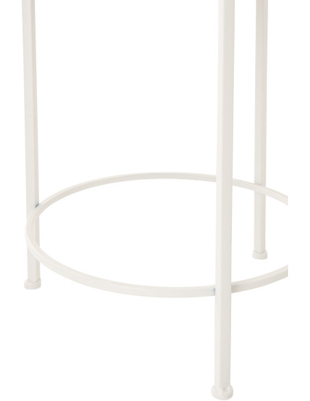 S/2 TABL APP POISS FER BL/BLA (38x38x59,4cm) 