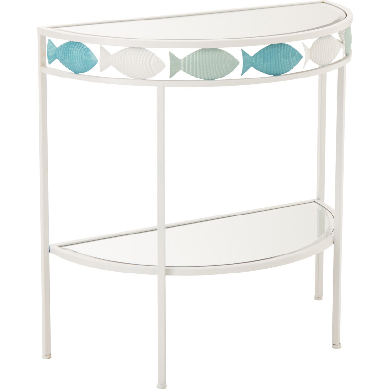 CONSOLE POISSON FER BL/BLA (80x40x80cm) 