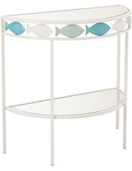 CONSOLE POISSON FER BL/BLA (80x40x80cm) 